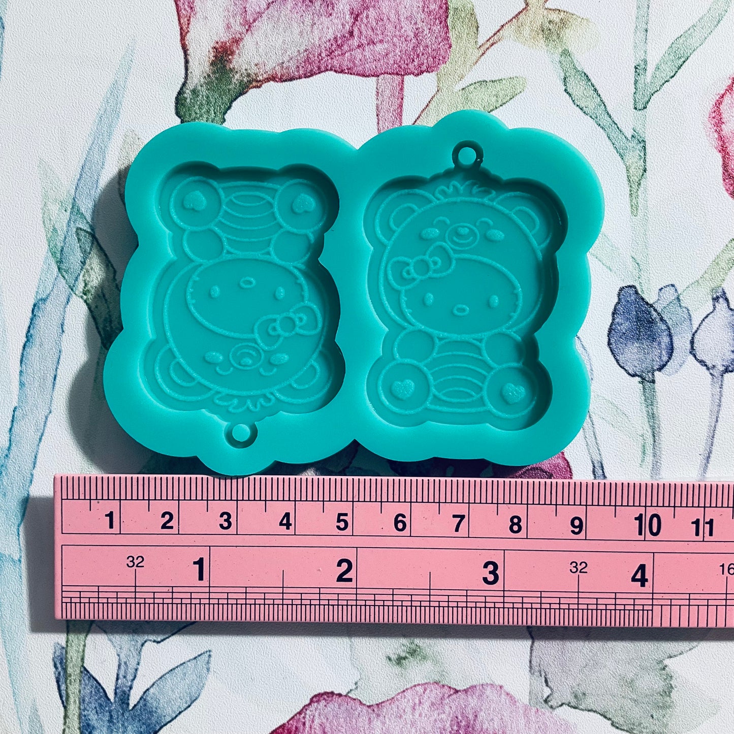 Kitty in Bear Costume Earrings Mold