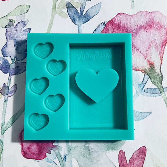 Sweethearts Candy Box Shaker Mold with Bits