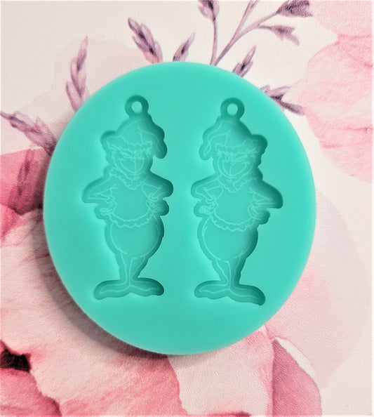 Grinch earrings mold