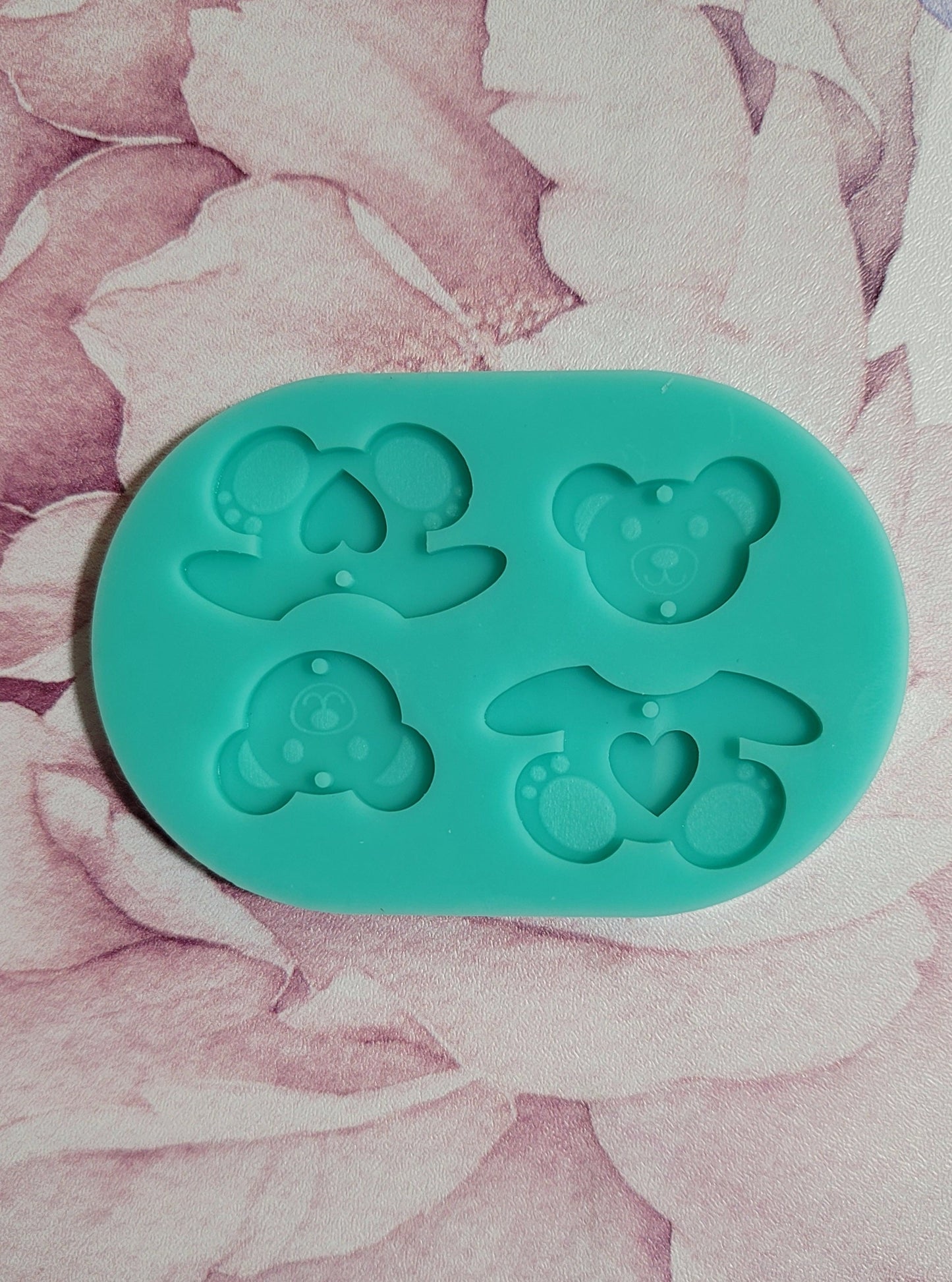 Valentines Day Teddy Bear Earrings Mold