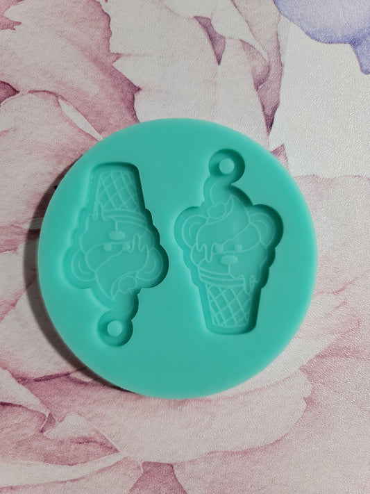 Bear Ice Cream Earrings Mold