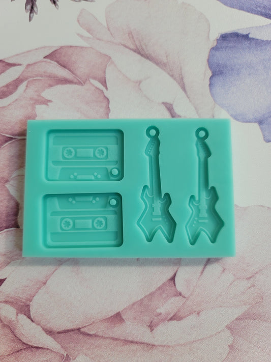 Guitar & Cassette Earrings Mold