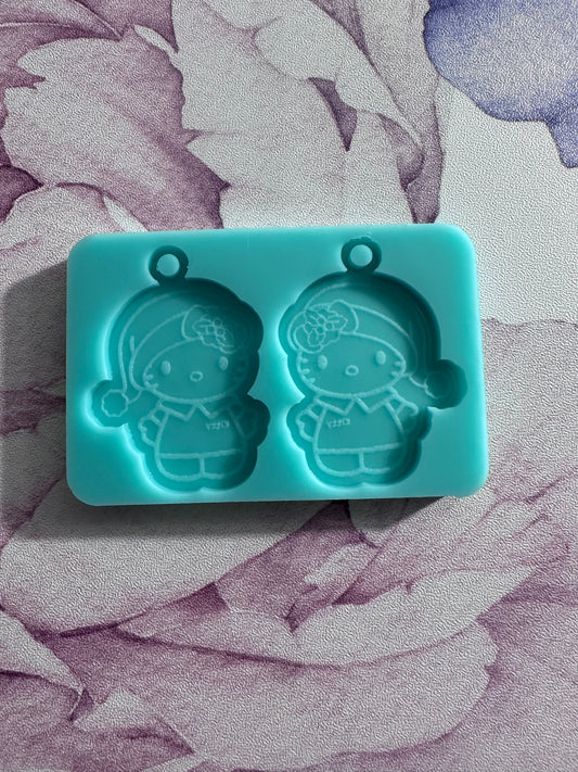 Kitty Christmas Earrings Mold